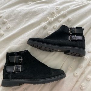 Topshop Black Buckle Booties